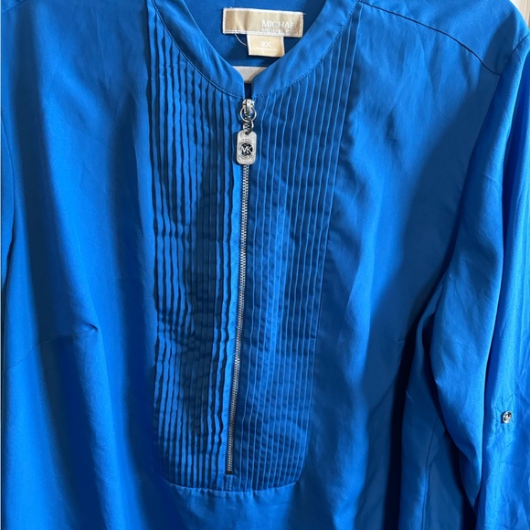 Michael Kors Royal Blue Pleated Blouse - Picture 4 of 4